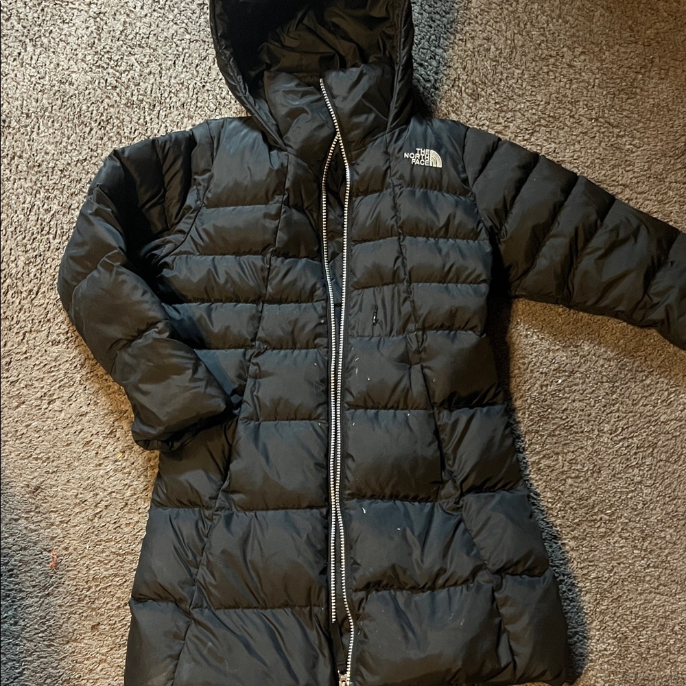 The North Face KIDS Hooded Black Puffer Coat